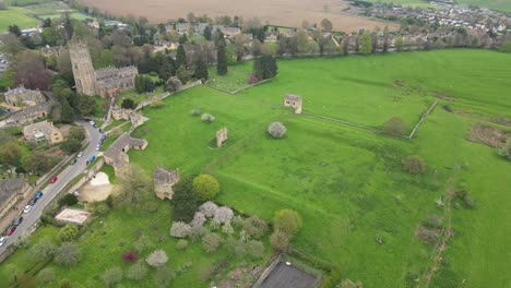 site of manor house chipping campden cotswold drone aerial view