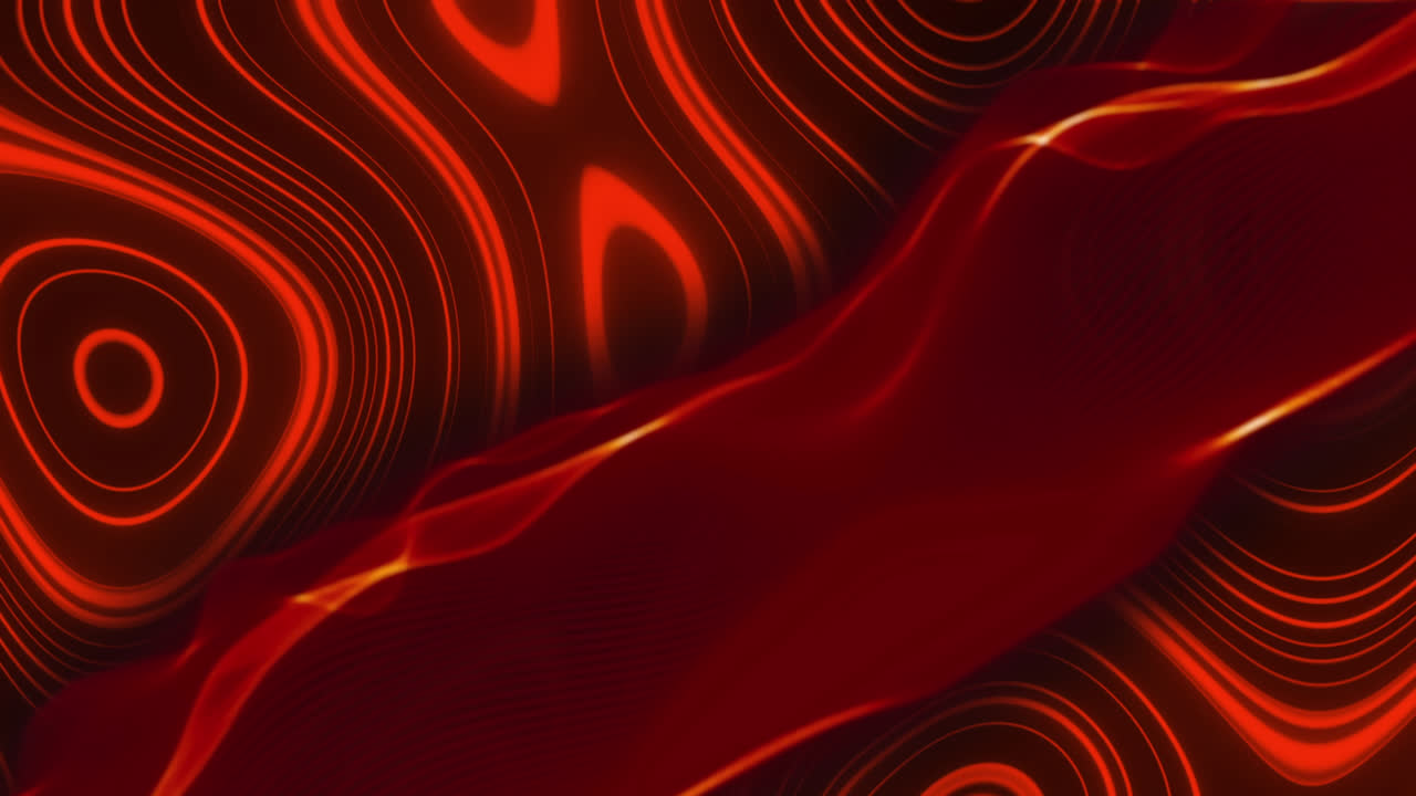 Premium stock video - Animation of red waves over red background with waves