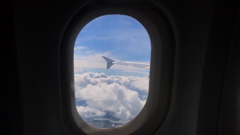 airplane window in high