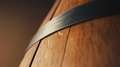 closeup macro shot of a wine or whiskey barrel