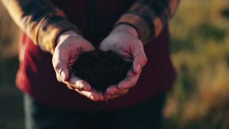 Farming,-hands-and-checking-soil