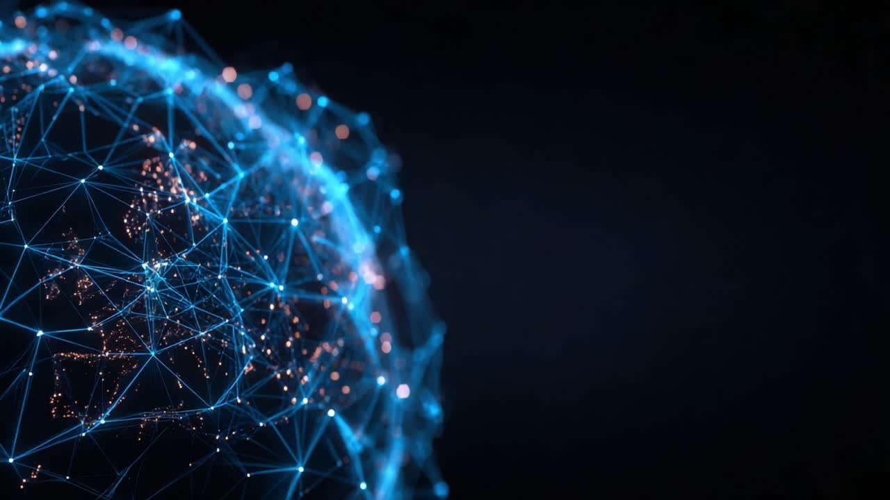 Exploring the Intricate Web of Connectivity: A Glimpse into a Vibrant Digital Network Representing Global Interactions and Data Transfer Systems
