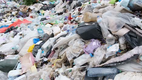 plastic waste pollution in forest environmental damage concept closeup of forest floor littered with plastic bottles and trash highlighting environmental pollution and the need for ecological awareness