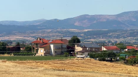 small wind tornado dust devil greece rural countryside village outdoor clear sky