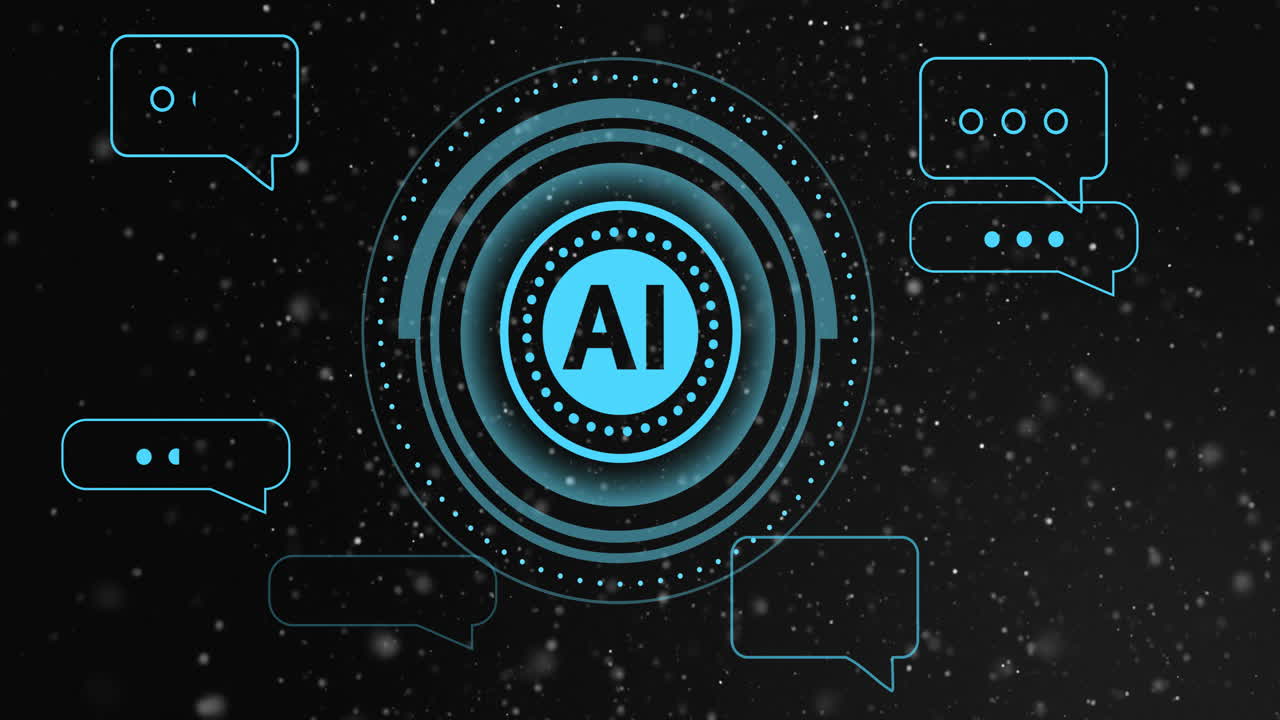 animación de un procesamiento de datos digitales sobre el alcance en fondo negro