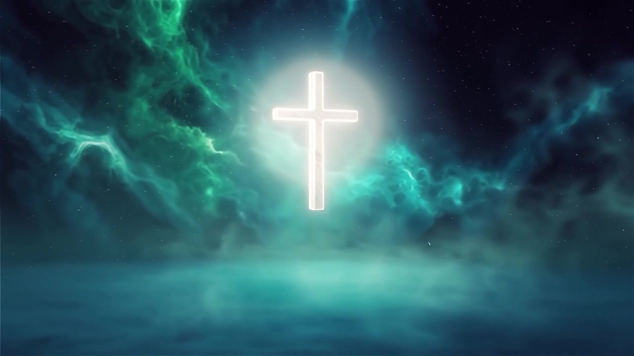 Christian Cross Heavenly Light Worship Background