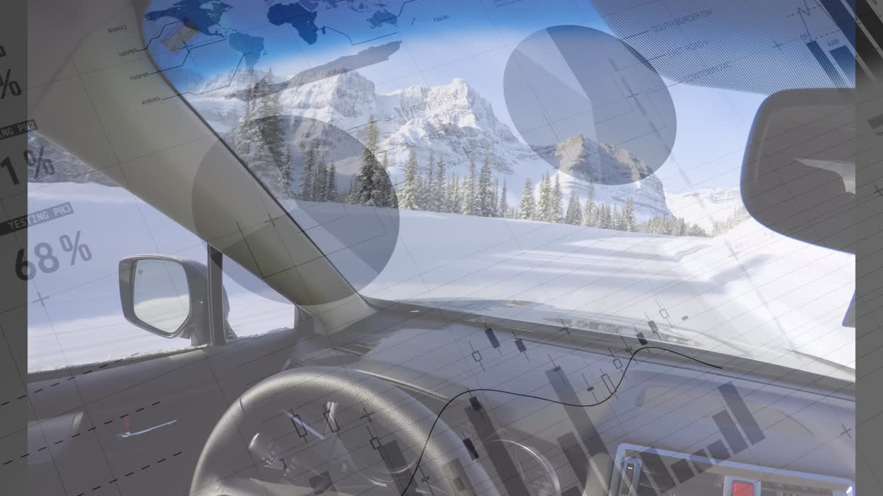 눈  ⁇ 인 도로에서 운전 4k