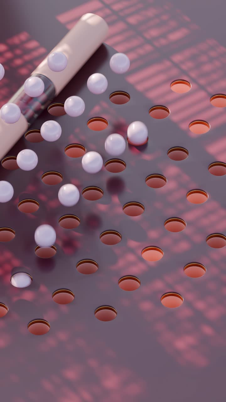 Abstract 3D render with vape and geometric shapes