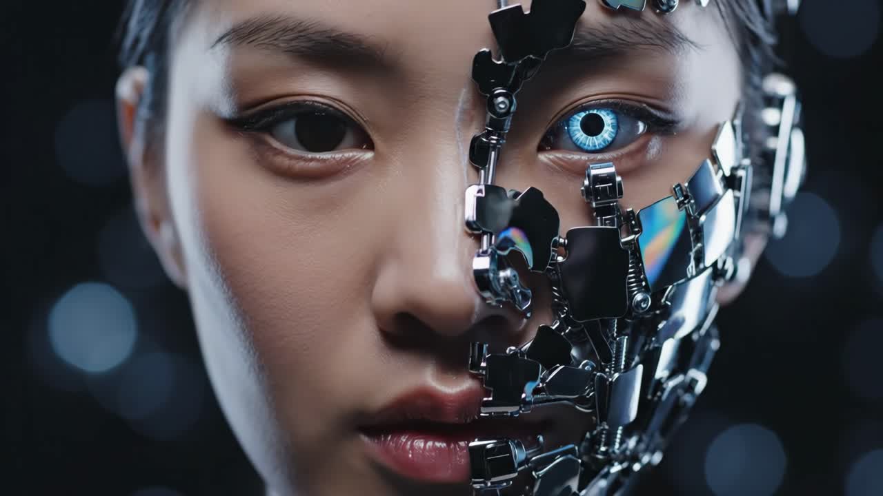 Cyborg Woman with Artificial Intelligence