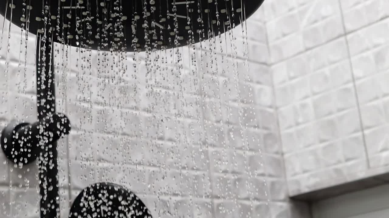 el agua fluye de una ducha en khao yai