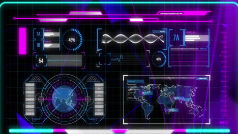 animación del procesamiento de datos en la interfaz