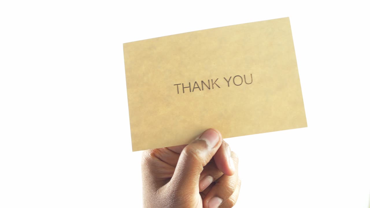 手をつないで感謝メッセージを白に分離