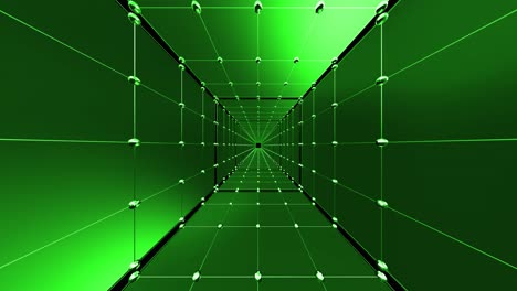 green geometric tunnel with crystals