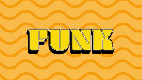 Animation-Von-Funk-Text-Auf-Orangefarbenem-Hintergrund