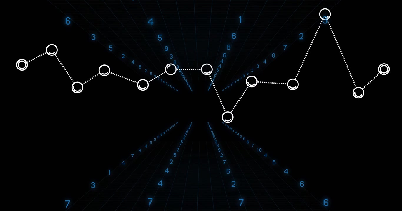 On start white circles appearing to form dotted polyline then disappearing to visualize data trend