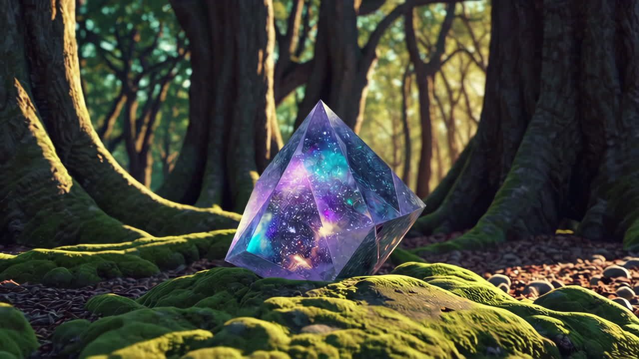 Mystical Crystal in a Forest