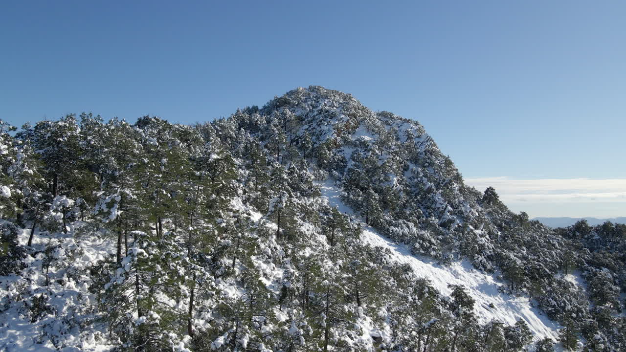 눈 덮인 산봉우리의 조감도