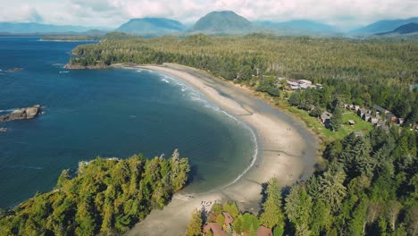 tofino, columbia británica, canadá, imágenes aéreas de la playa