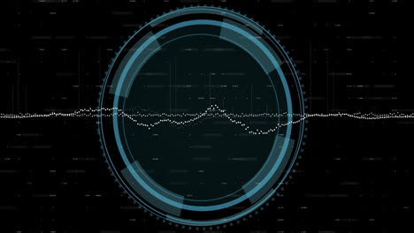 animation der digitalen datenverarbeitung über scope-scanning mit datenschutztext