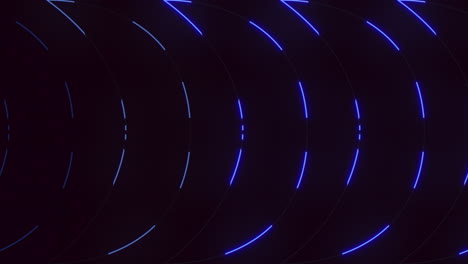 un círculo azul de neón sobre un fondo negro