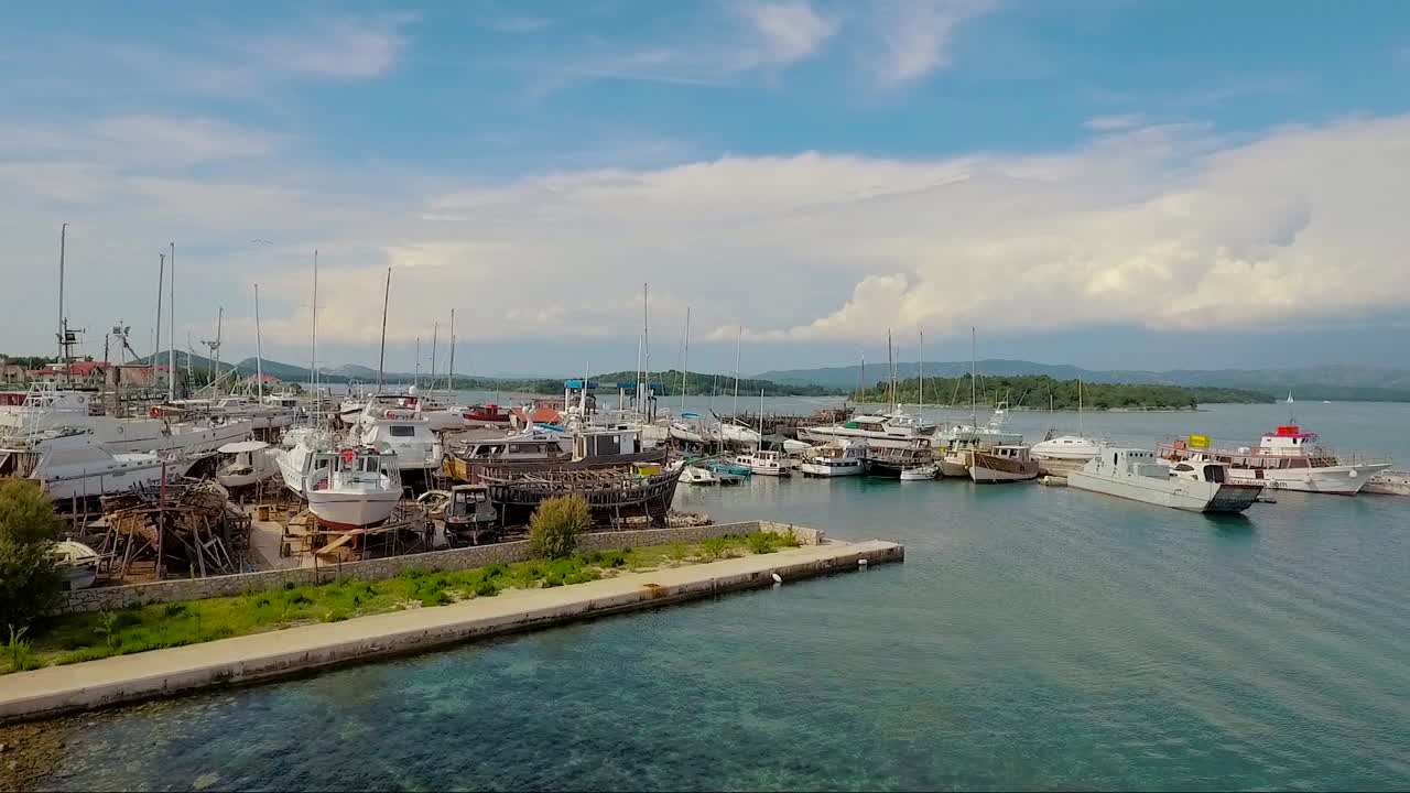 크로아티아 2의 해안 마을에 공중