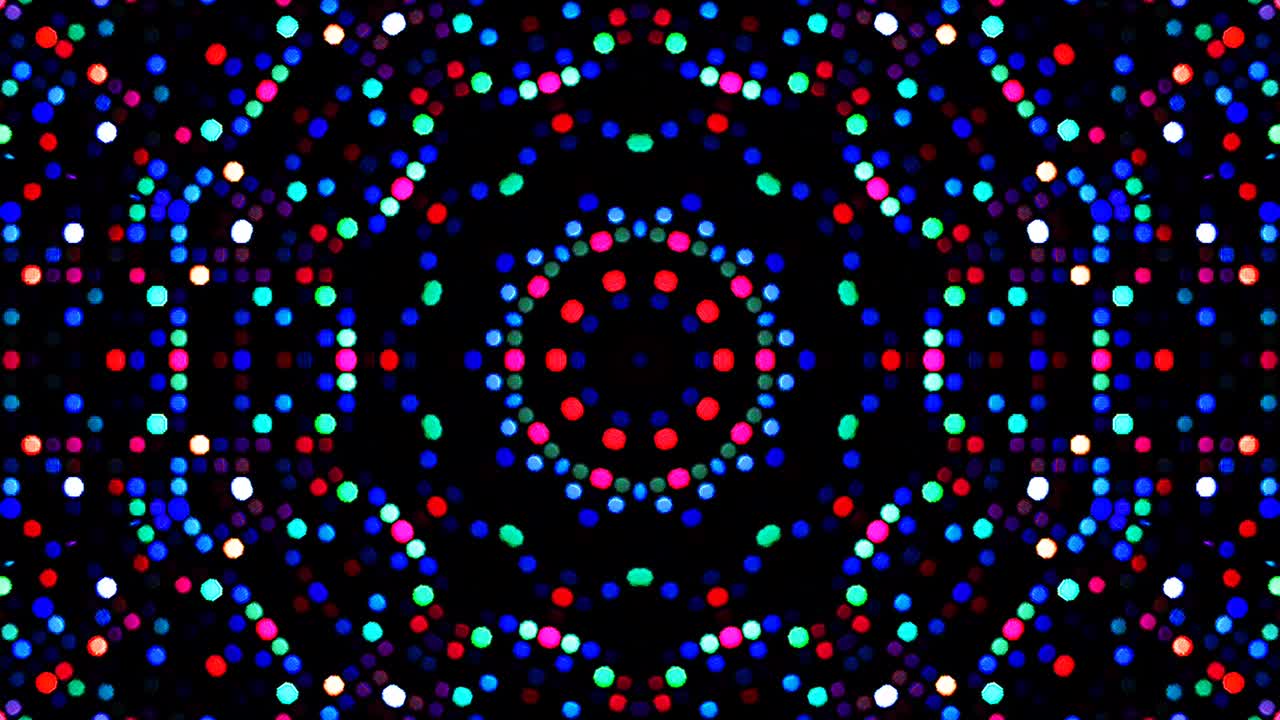 아름답고 추상적인 칼레도스코프, 빛나는 빛, 미묘한 움직임을 조절하는 빛.