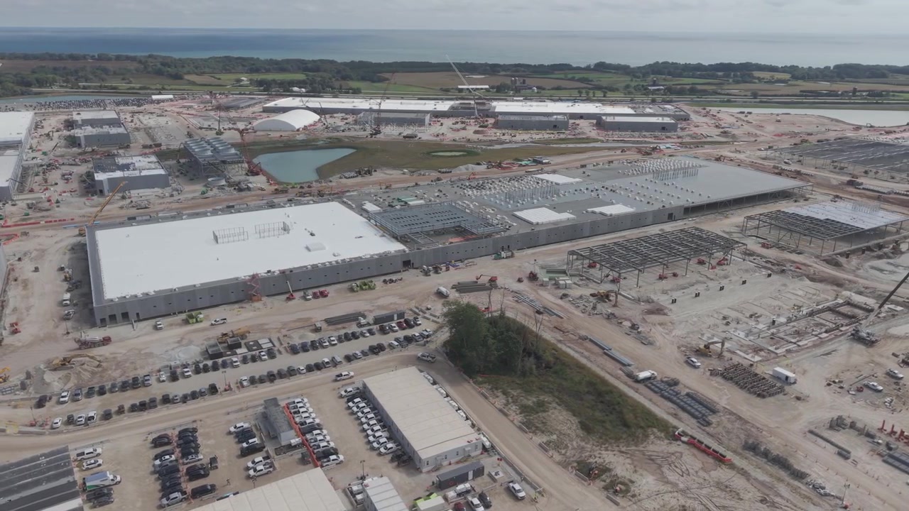 The Vantage Data Center, a massive $15-billion artificial intelligence campus under construction in Port Washington, Wisconsin.