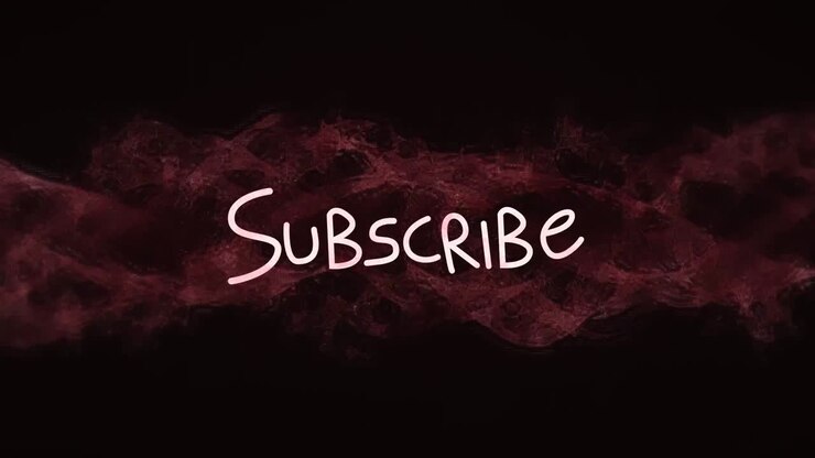 Animation of subscribe text and white rays over glowing dna strand on black background