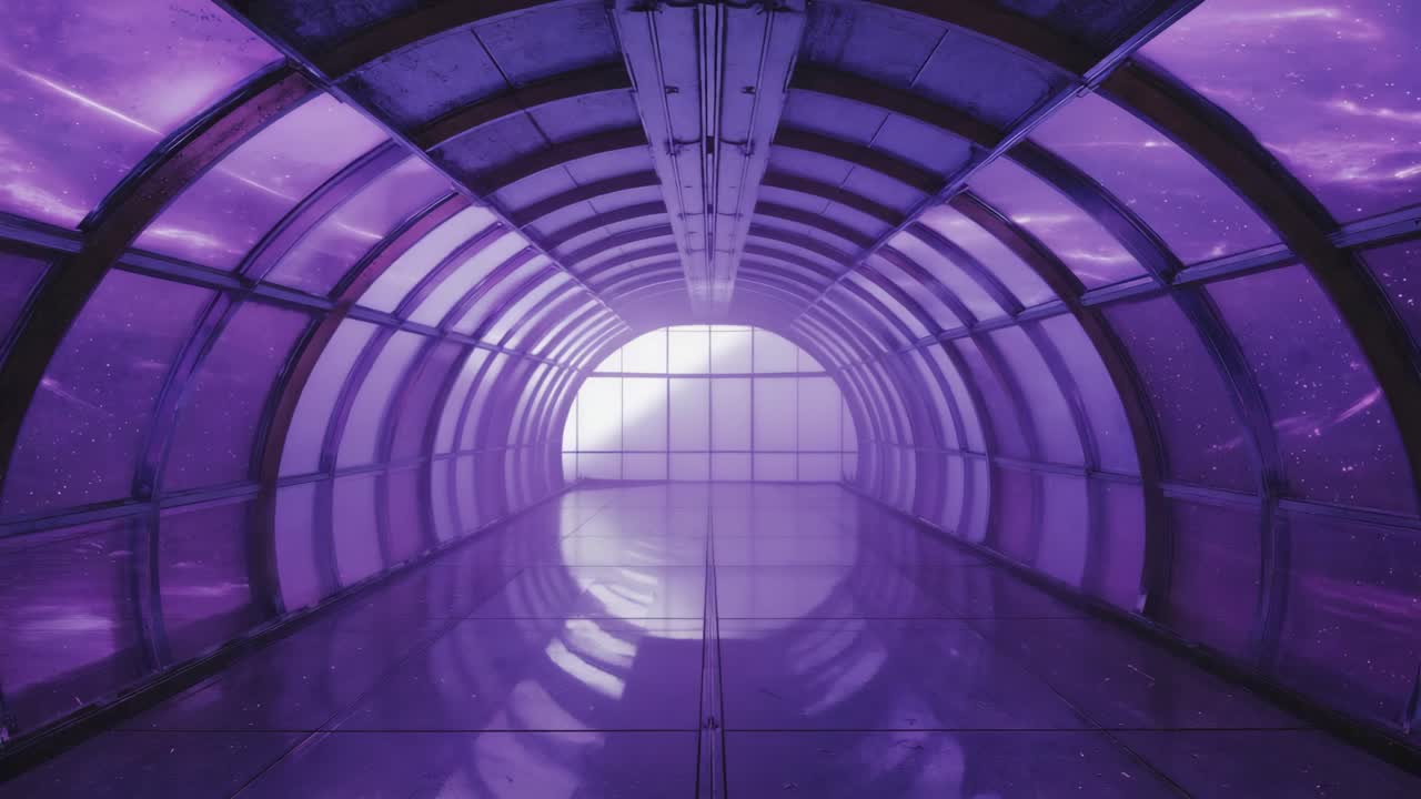 Futuristic Purple Tunnel Corridor