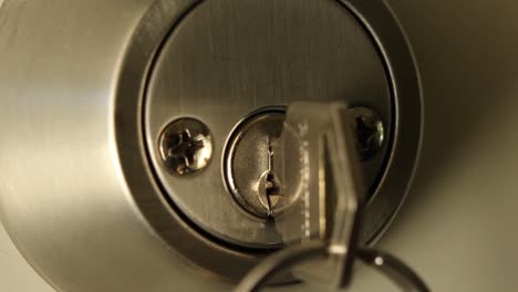 key removed from deadbolt door lock residential medium close