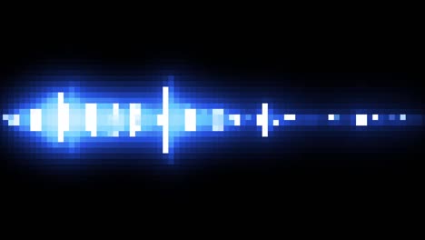 blue pixelated light abstract voice recording frequency sound wave - looped