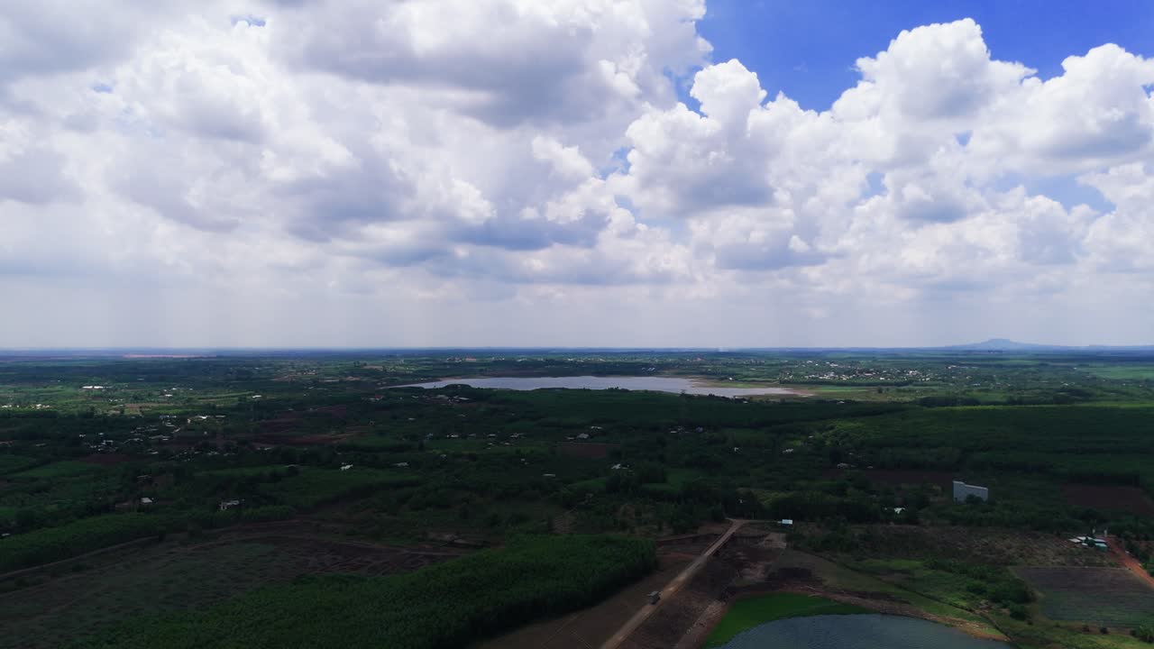 Aerial View of the Farm and the Lake in Dong Nai.