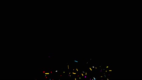 multi color popper confetti falling down glitter particles 4k loop animation with alpha green screen