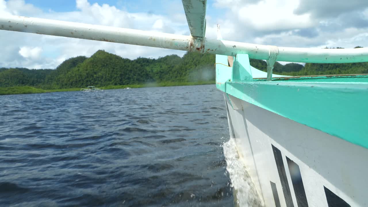Boat trip on a tropical lake