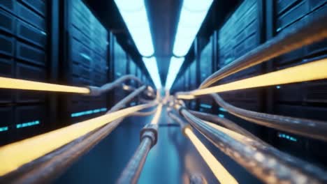 futuristic server room interior