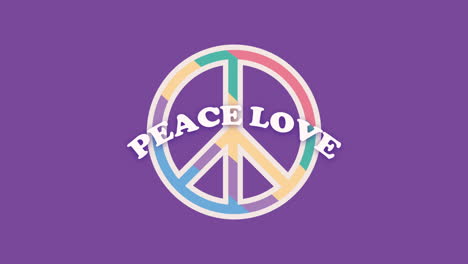 hippie symbol peace love animation