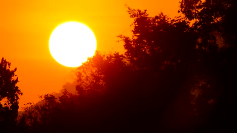 zonsopgang in de rode hemel