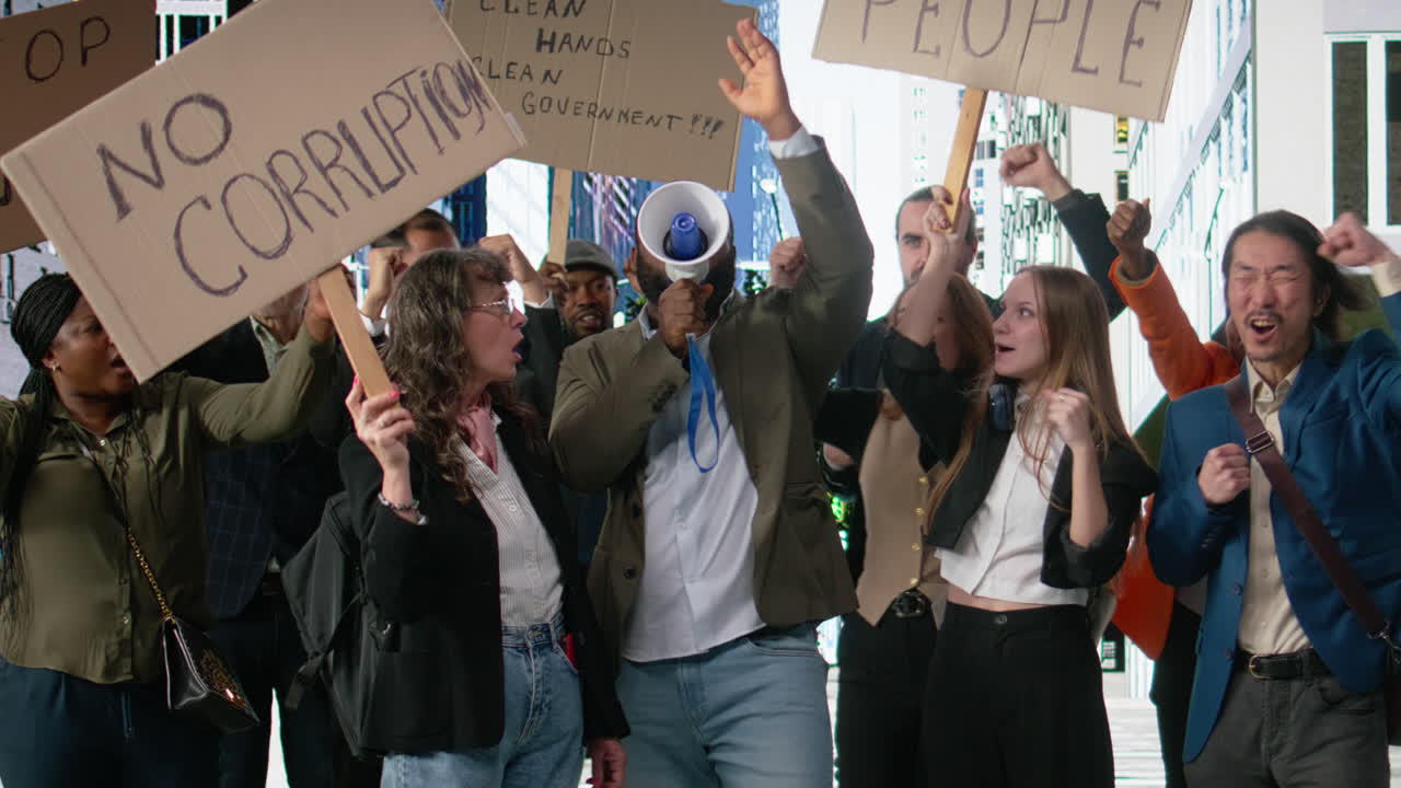 Protesters involved in non-violent rally against corrupted government