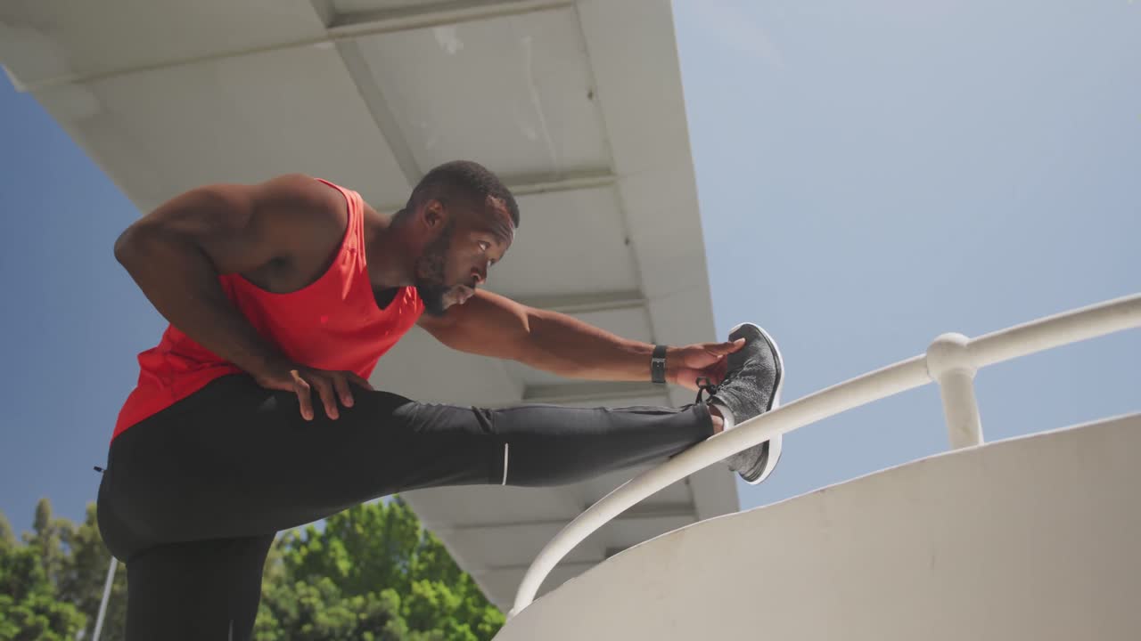 Man exercising in an urban setting