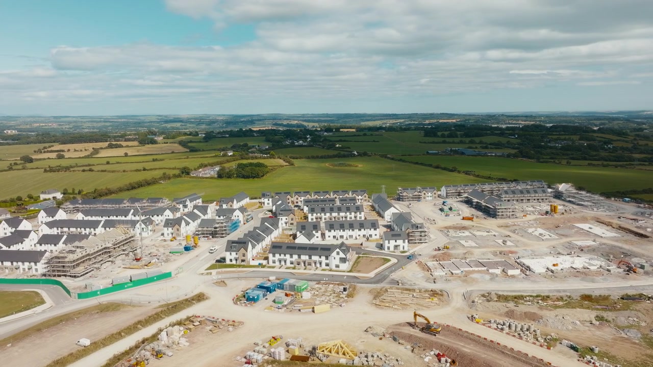 Aerial view of active housing construction site in Ballyvolane Cork Part 4