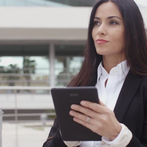 young contemplative businesswoman