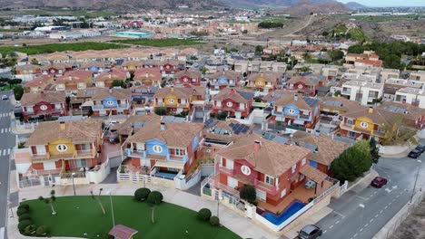 Aerial-view-of-residential-buildings-and-cityscape-drom-a-drone-perspective-in-the-south-of-Spain