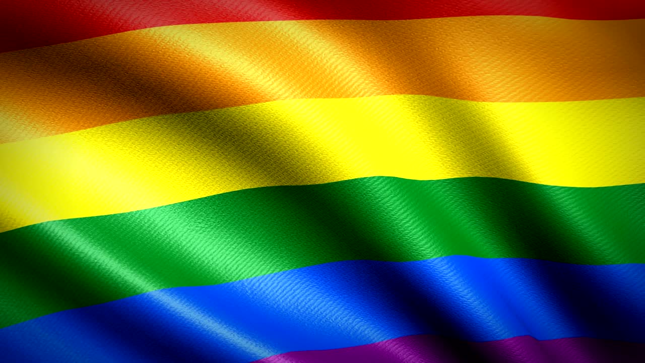 bandera del orgullo lgbt arco iris. animación de bucle sin costuras. video de alta resolución 4k