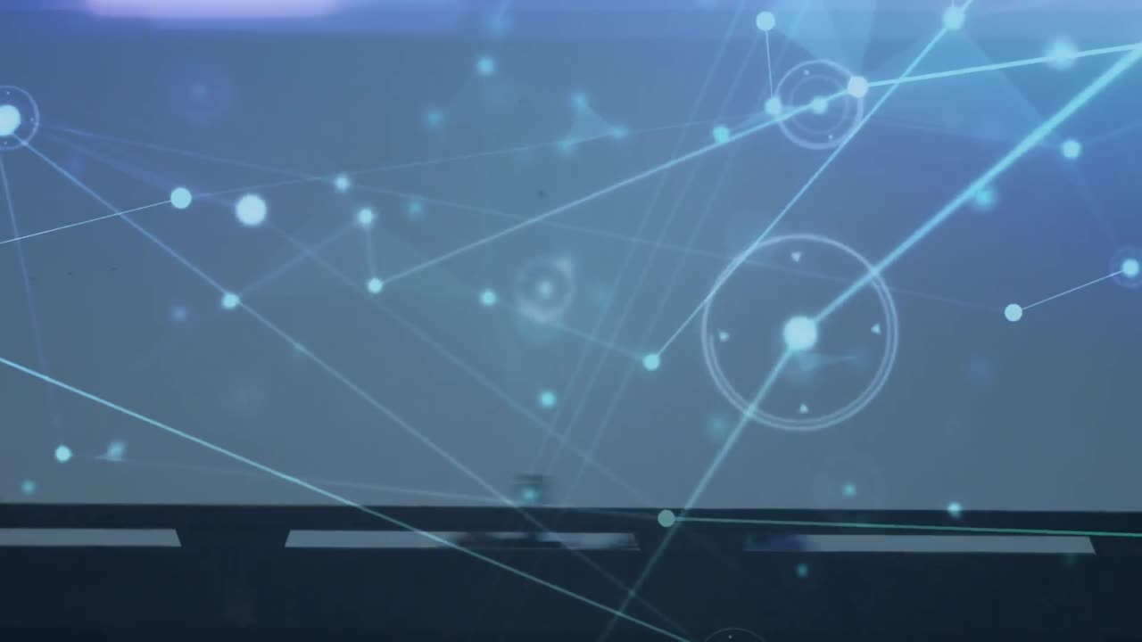 검은색 바탕에 도로에서 자동차와 연결의 네트워크의 애니메이션