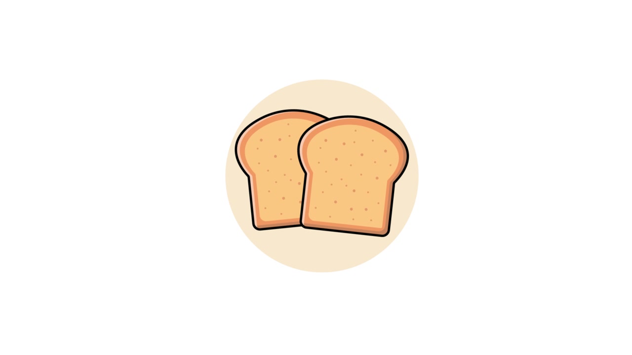 Animated Cartoon Illustration of Two Bread Slices