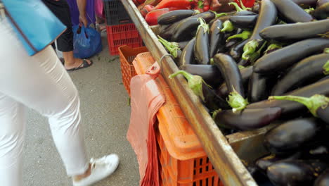 Woman-taking-plastic-bag