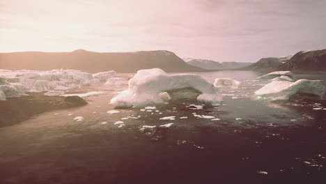 icebergs in a beautiful arctic landscape