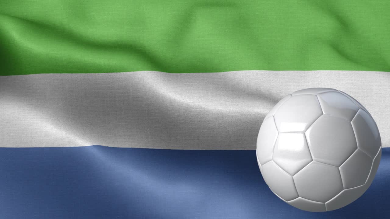 시에라리온의 발과 축구공 - 시에라리의 발 높은 세부 사항 - 국가 발 시에라 리온 파동 패턴 루프 가능한 요소