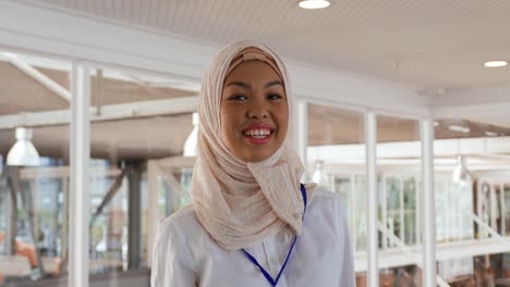 portrait of a young woman at a business conference