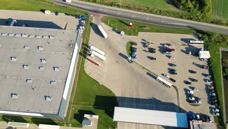 aerial view of goods warehouse